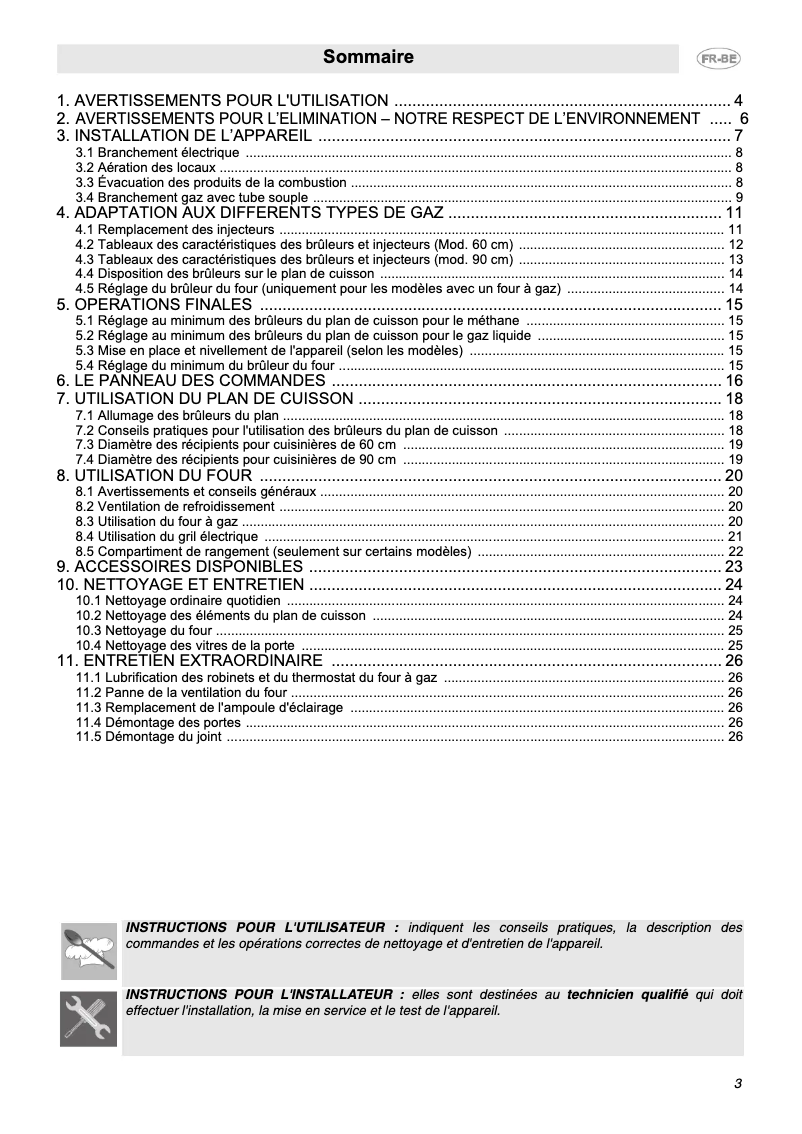 Page 1 de la notice Manuel utilisateur Smeg C9GVXBE