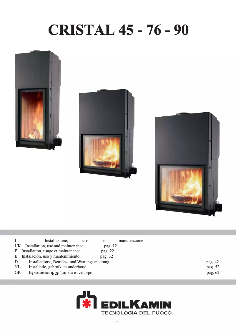 Página 1 del manual Manual de usuario Edilkamin CRISTAL