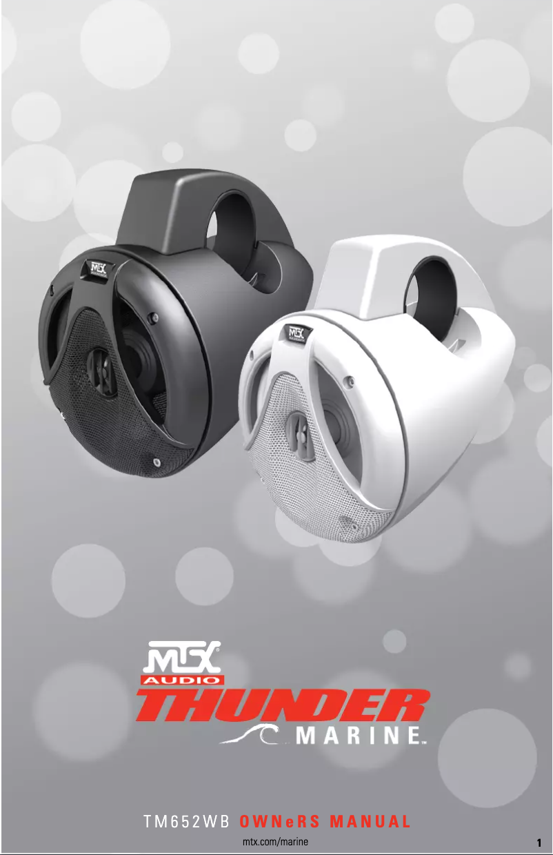 Page n°1 - Manuel utilisateur MTX Audio TM652WB