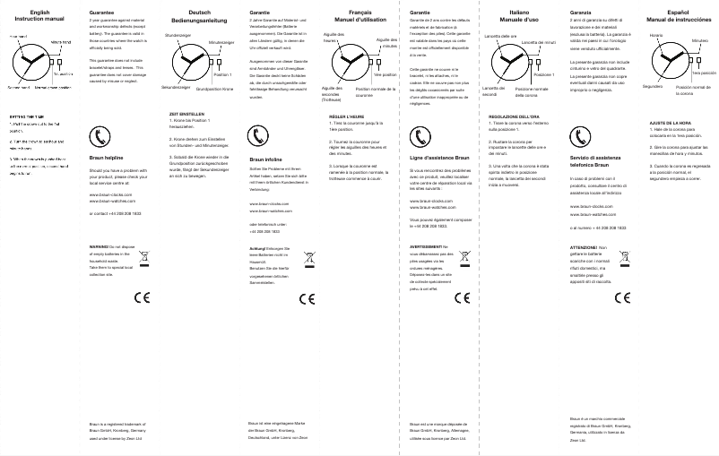 Page 1 de la notice Manuel utilisateur Braun BN0021G