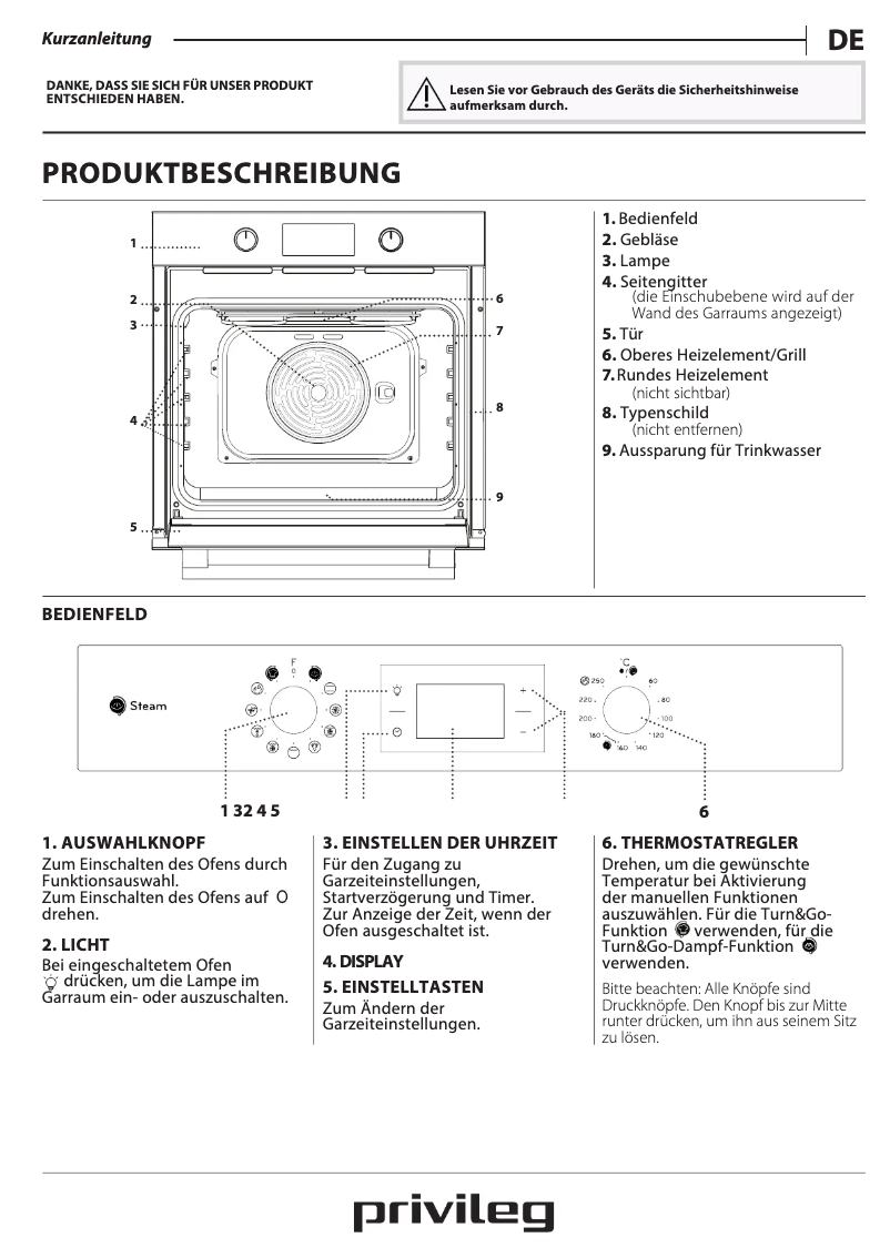 Page n°1 - Manuel d'utilisation et d'entretien Privileg PBWK3 JH8S BLG
