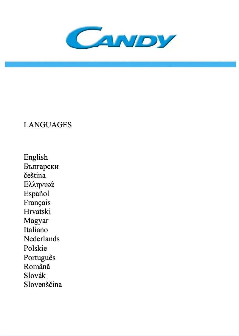 Page 1 de la notice Manuel utilisateur Candy CFM 14504SN