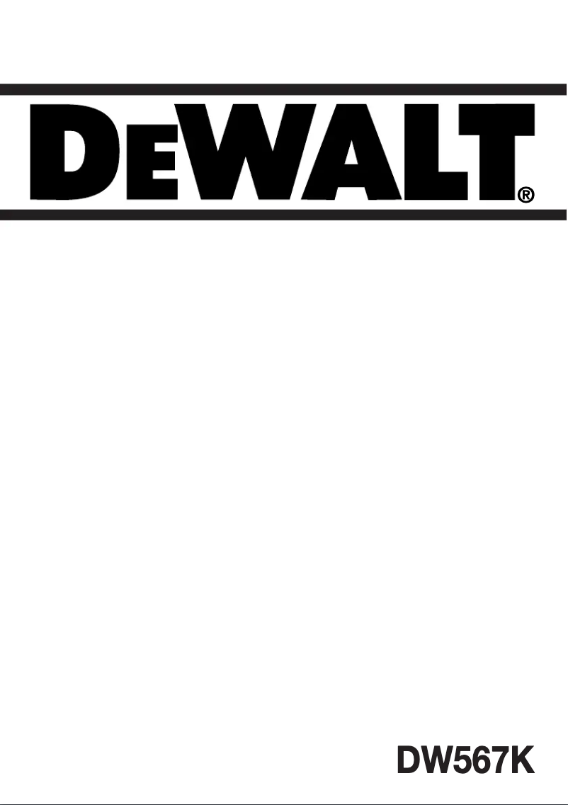 Page n°1 - Manuel utilisateur DeWalt DW567