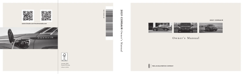Page n°1 - Manuel utilisateur Lincoln Corsair (2021)