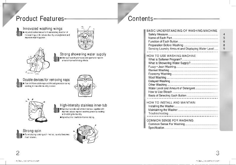 Page 1 de la notice Manuel utilisateur LG WF-1857TB