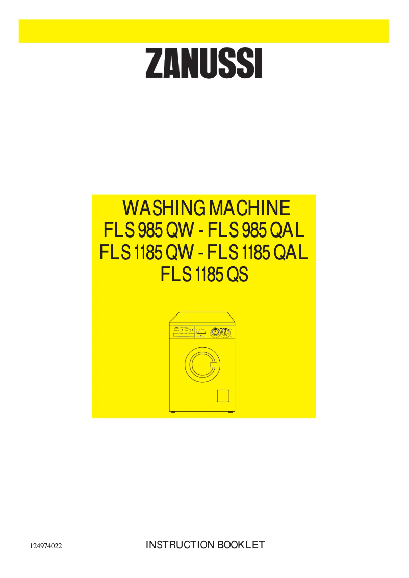 Page 1 de la notice Manuel utilisateur Zanussi FLS 1185 QAL