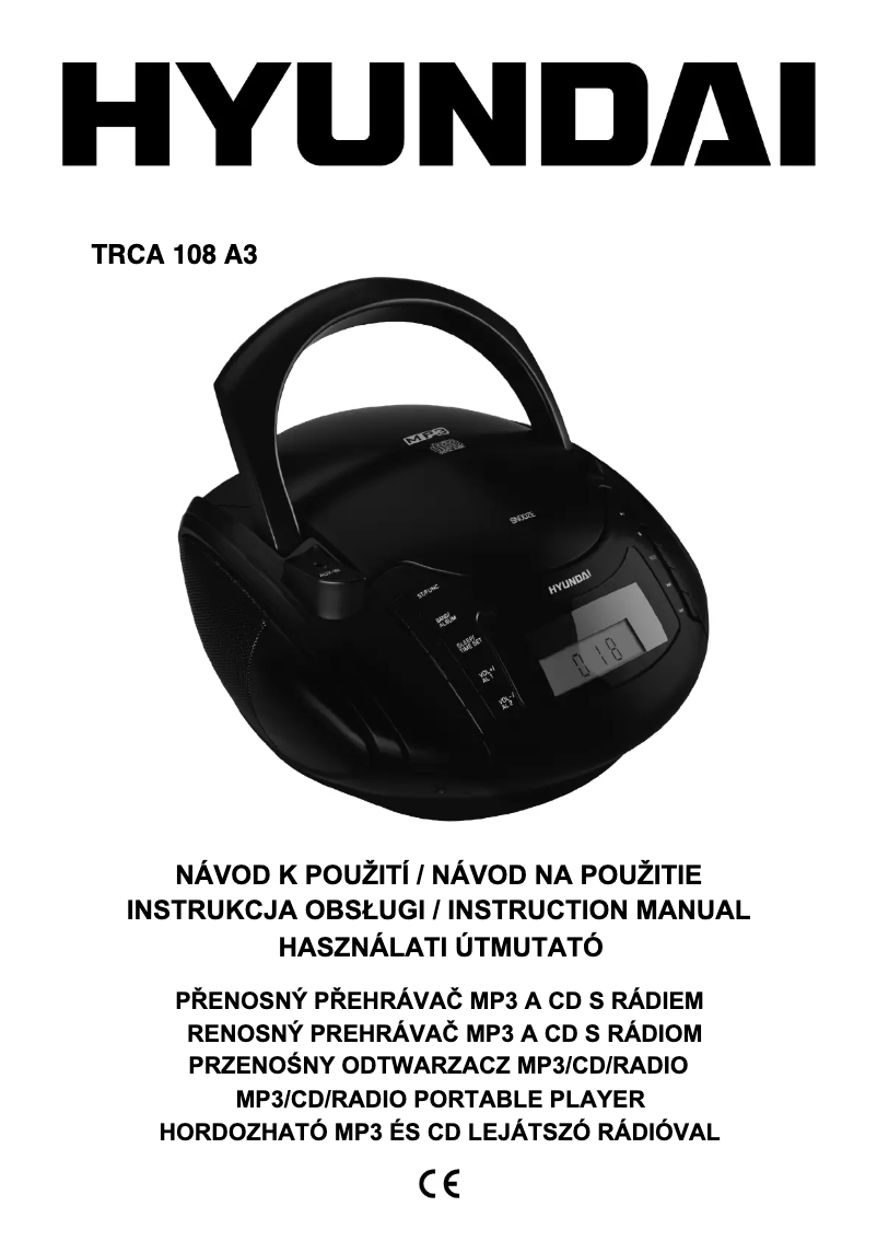 Page 1 de la notice Manuel utilisateur Hyundai TRCA 108 A3