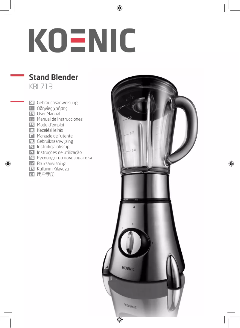 Page 1 de la notice Manuel utilisateur Koenic KBL 713