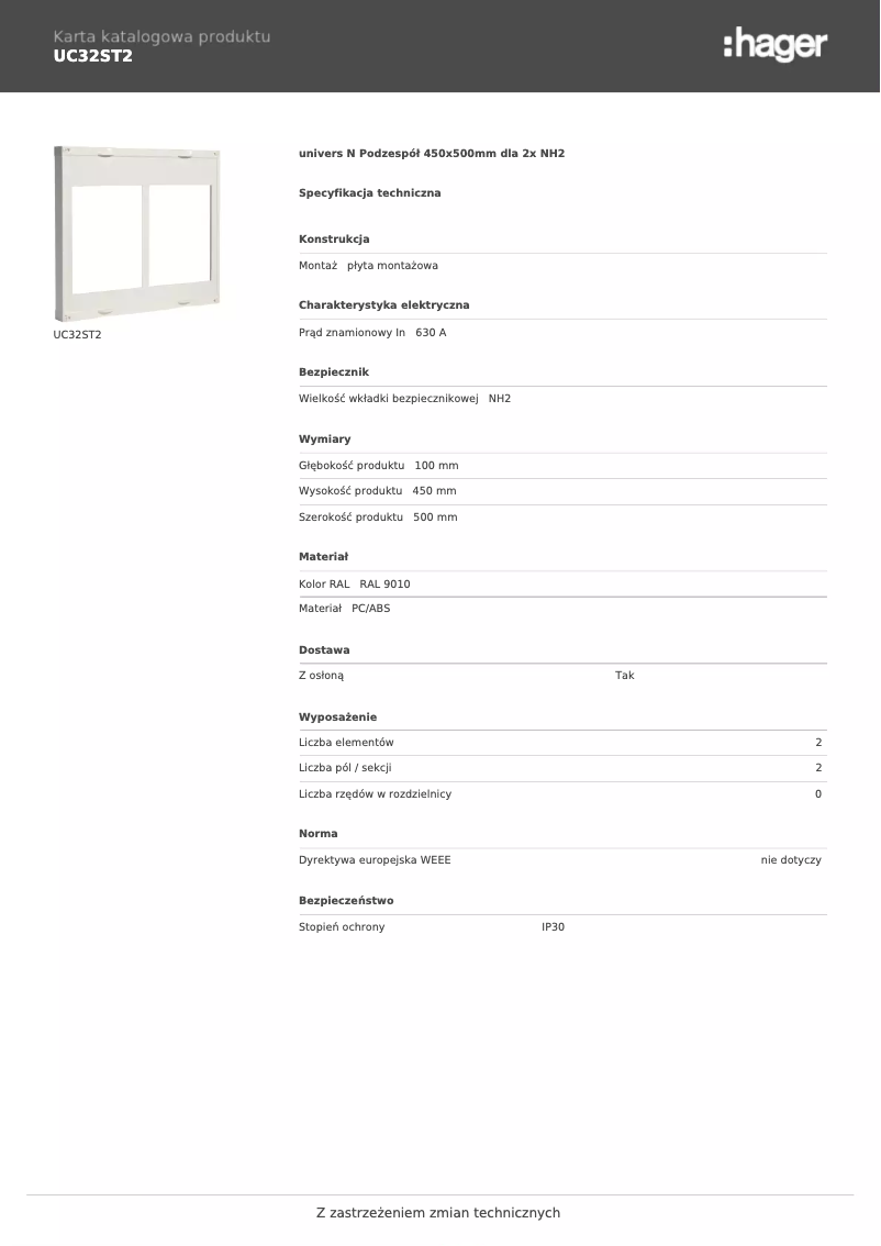 Page n°1 - Manuel utilisateur Hager UC32ST2