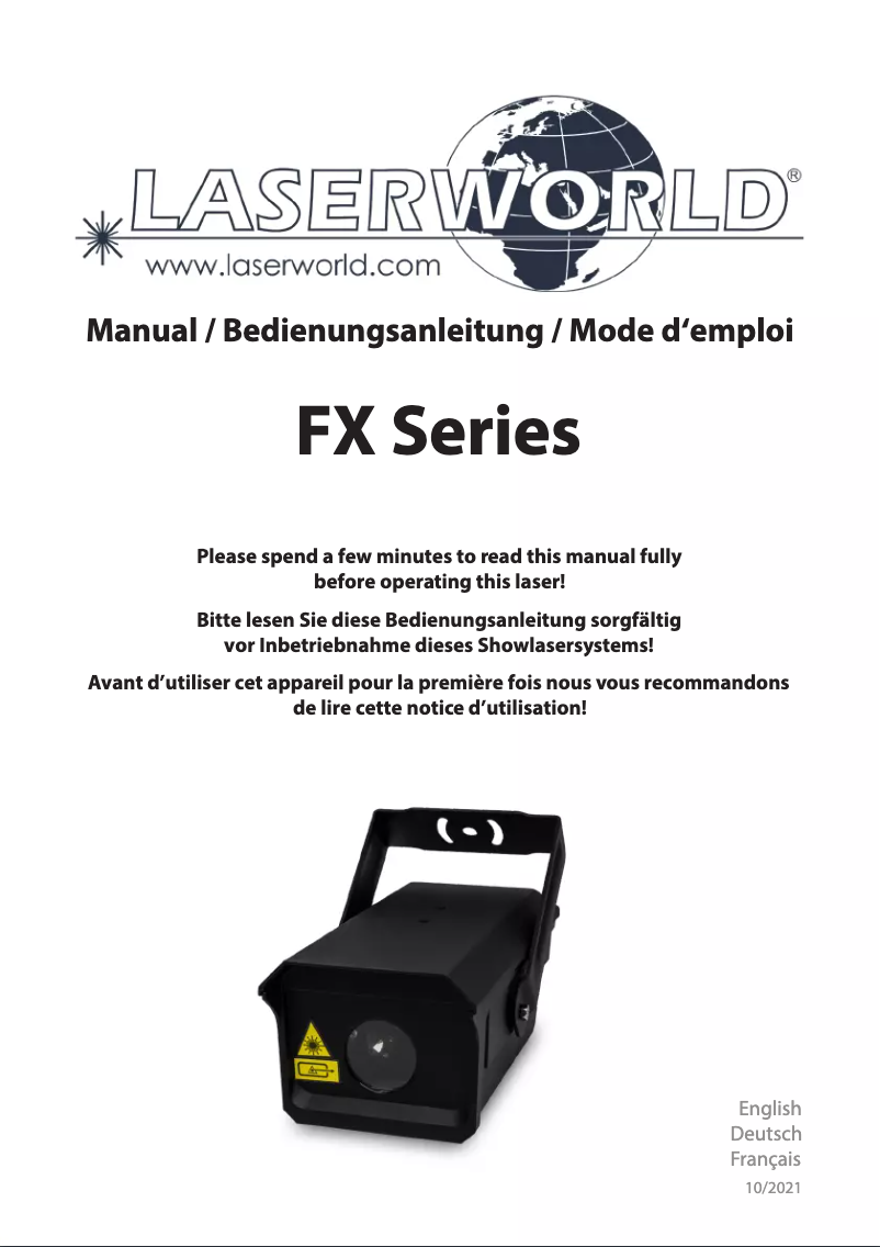 Página 1 del manual Manual de usuario Laserworld FX-700 Hydro