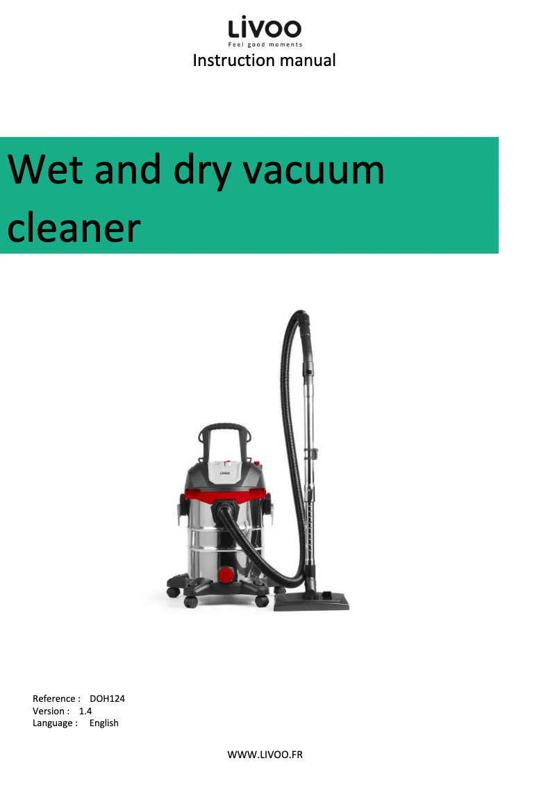 Page n°1 - Manuel utilisateur Livoo DOH124
