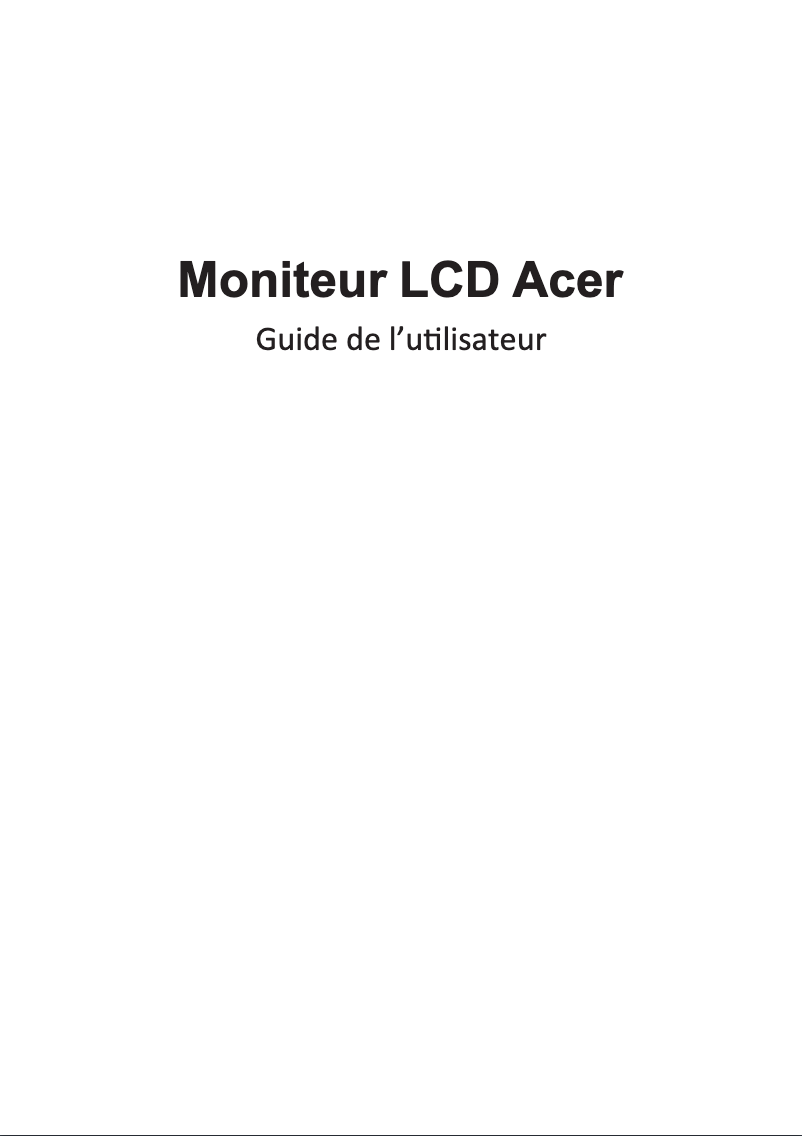 Page 1 de la notice Manuel utilisateur Acer XZ271P3