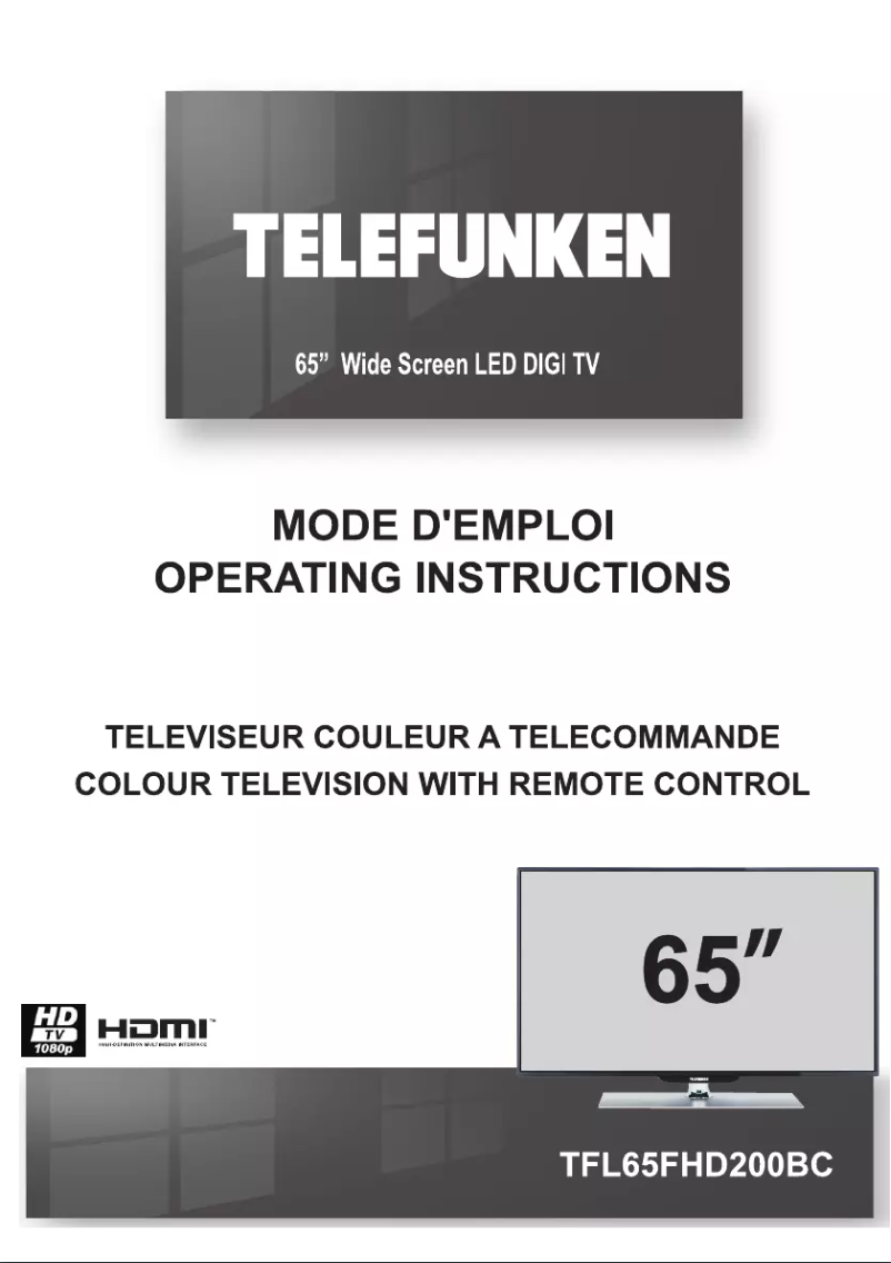 Page n°1 - Manuel utilisateur Telefunken TFL65FHD200BC