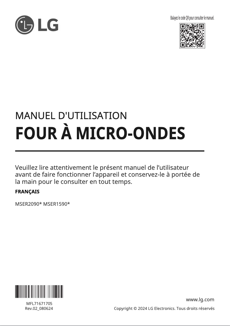 Page n°1 - Manuel utilisateur LG NeoChef MSER1590B