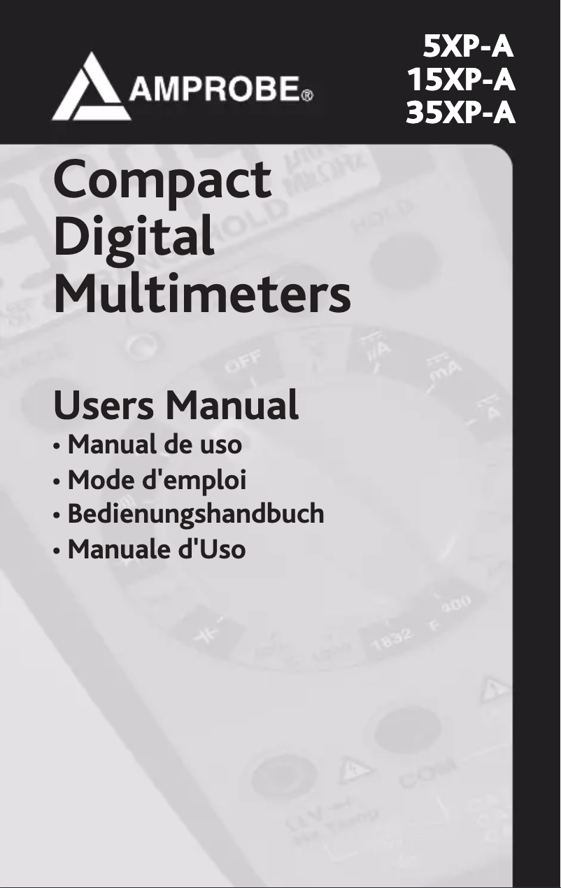 Page 1 de la notice Manuel utilisateur Amprobe 15XP-A