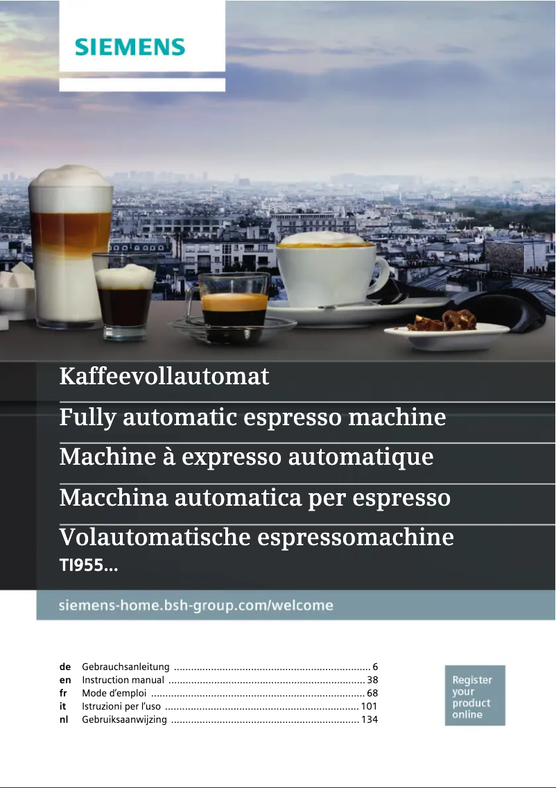 Page n°1 - Manuel utilisateur Siemens EQ.9 plus extraKlasse TI955F09DE