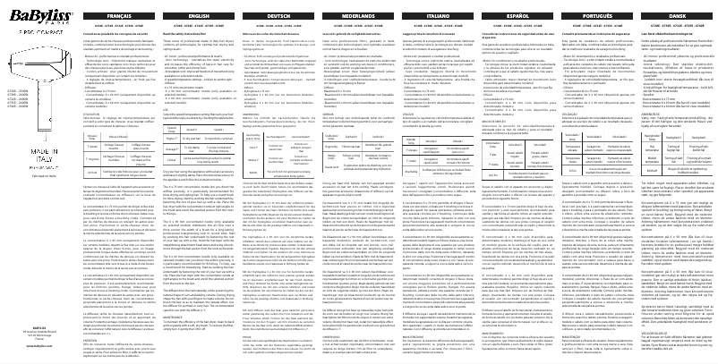 Page n°1 - Manuel utilisateur BaByliss 6720E