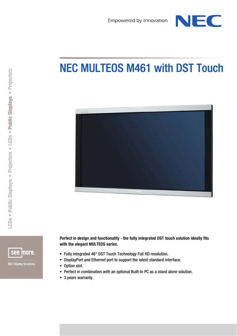 Image de la première page du manuel de l'appareil Multeos M461