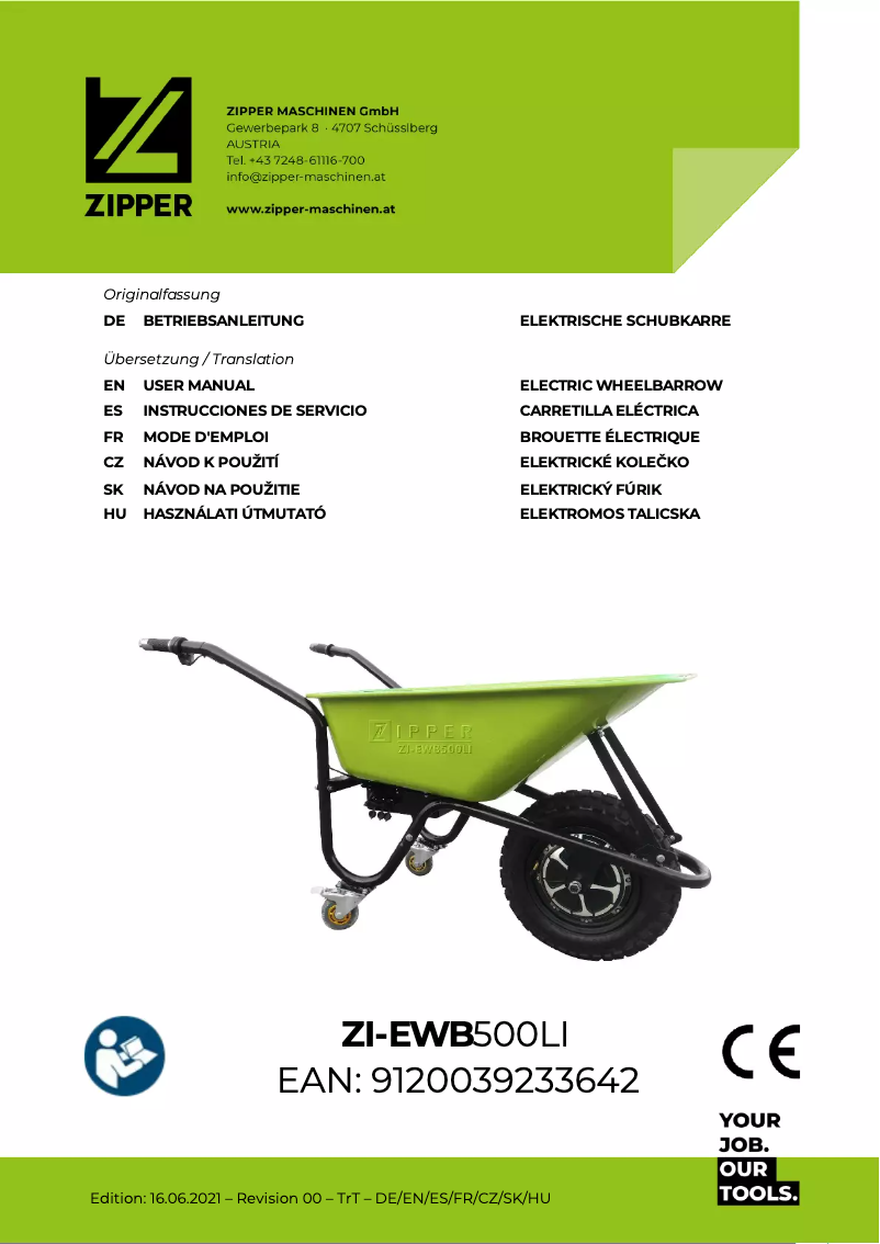 Page n°1 - Manuel utilisateur Zipper ZI-EWB500LI