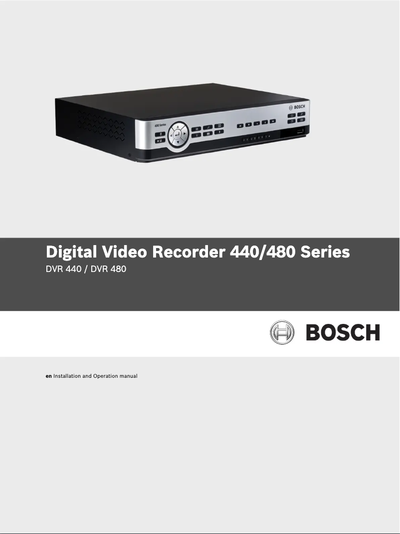 Page 1 de la notice Manuel utilisateur Bosch DVR 480