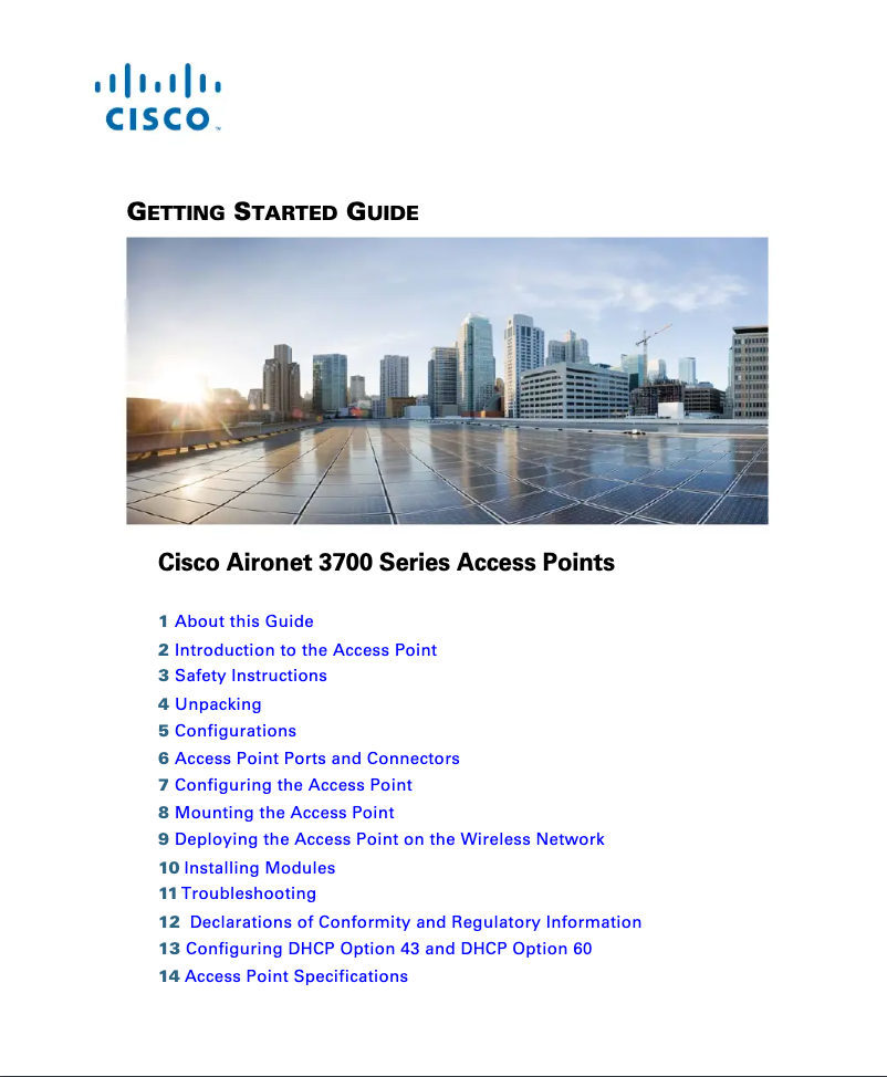 Page 1 de la notice Manuel utilisateur Cisco Aironet 3700P