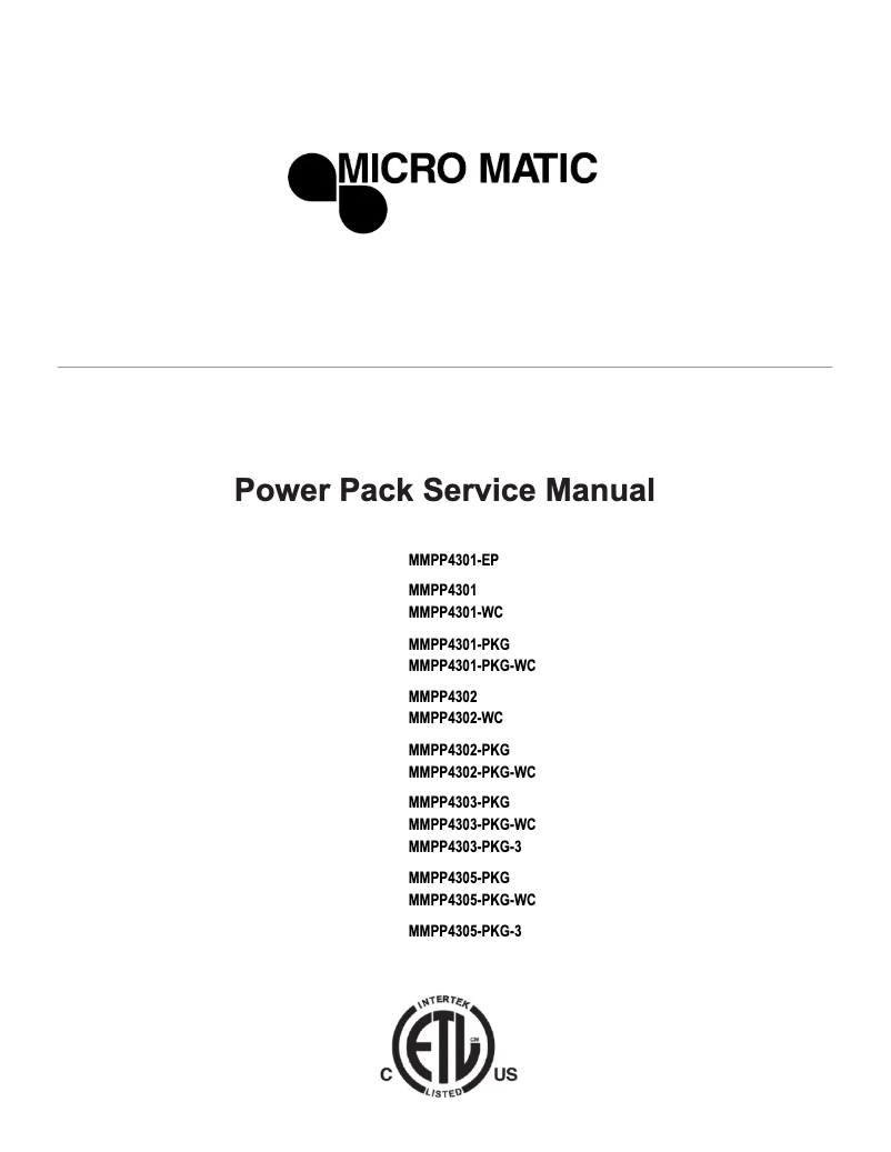 Page 1 de la notice Manuel utilisateur Micro Matic MMPP4301