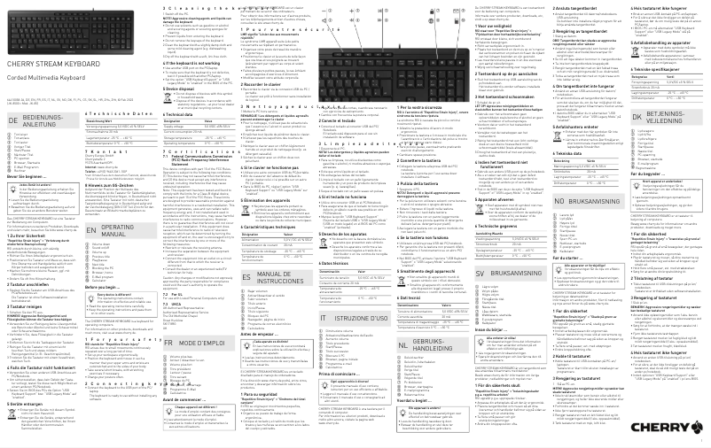 Page 1 de la notice Manuel utilisateur Cherry Stream Keyboard