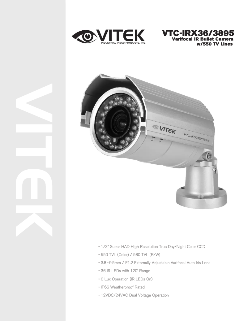 Page n°1 - Manuel utilisateur Vitek VTC-IRX36/3895