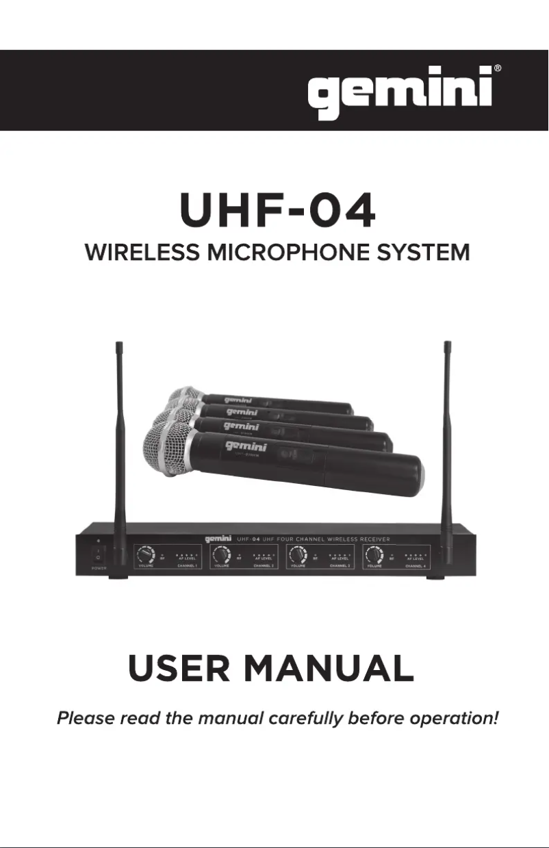 Página 1 del manual Manual de usuario Gemini UHF-04