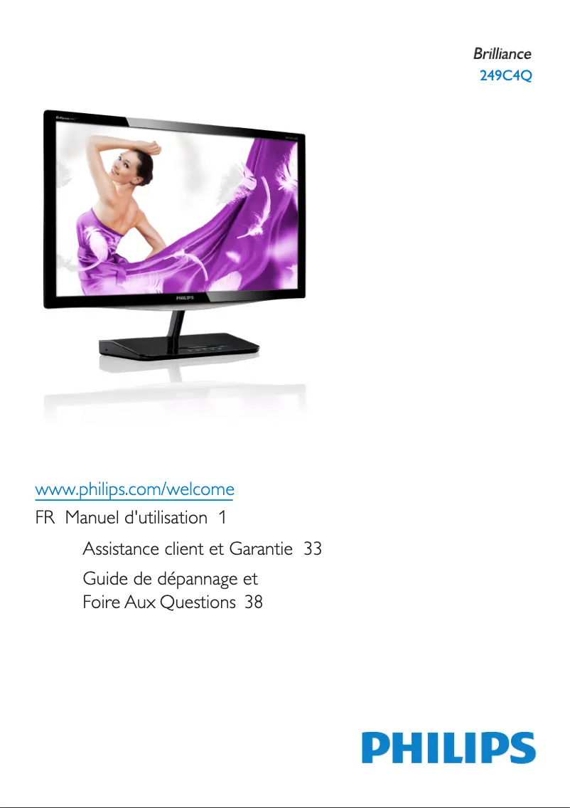 Page n°1 - Manuel utilisateur Philips Brilliance 249C4QHSB