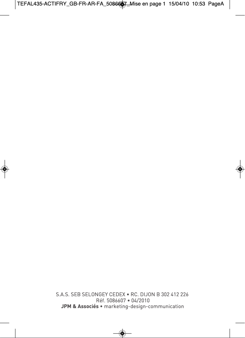 Page n°1 - Manuel utilisateur Tefal Actifry Express XL AH9508