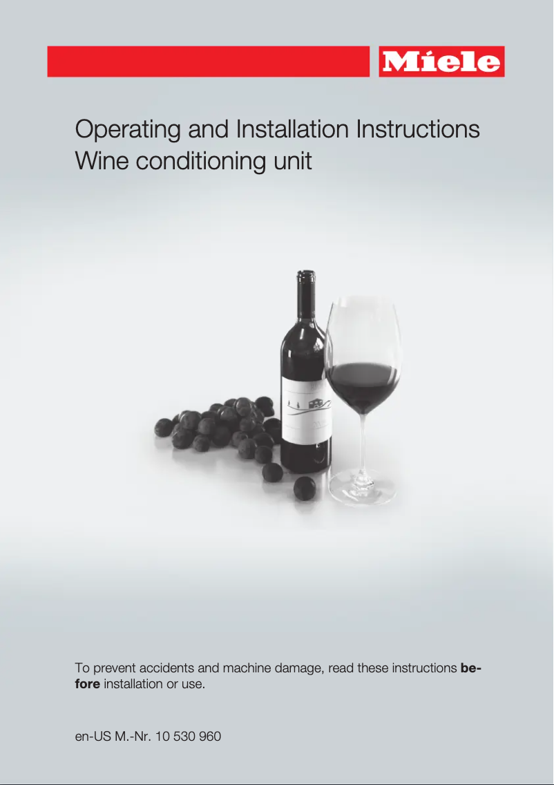 Page n°1 - Guide d'installation Miele KWT 6312 UGS