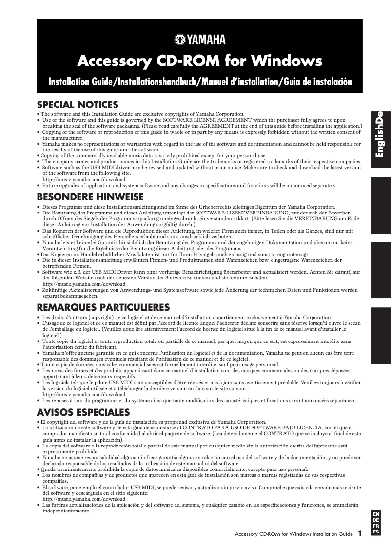 Page 1 de la notice Manuel utilisateur Yamaha Clavinova CVP-409PM