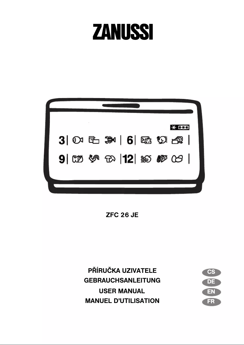 Page 1 de la notice Manuel utilisateur Zanussi ZFC 26 JE