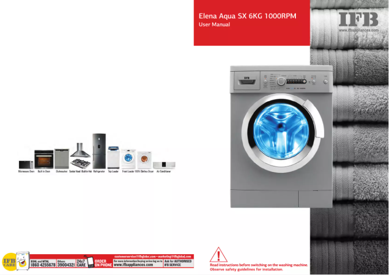 Page n°1 - Manuel utilisateur IFB Elena Aqua SX
