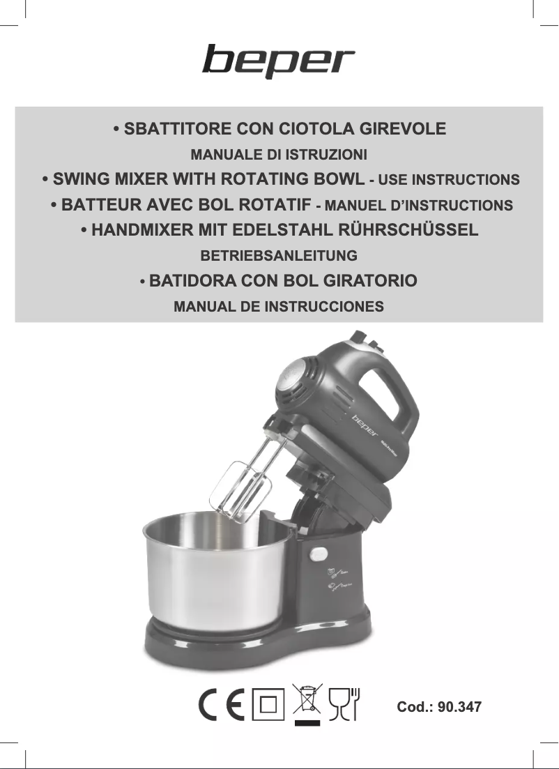 Page 1 de la notice Manuel utilisateur Beper 90.347