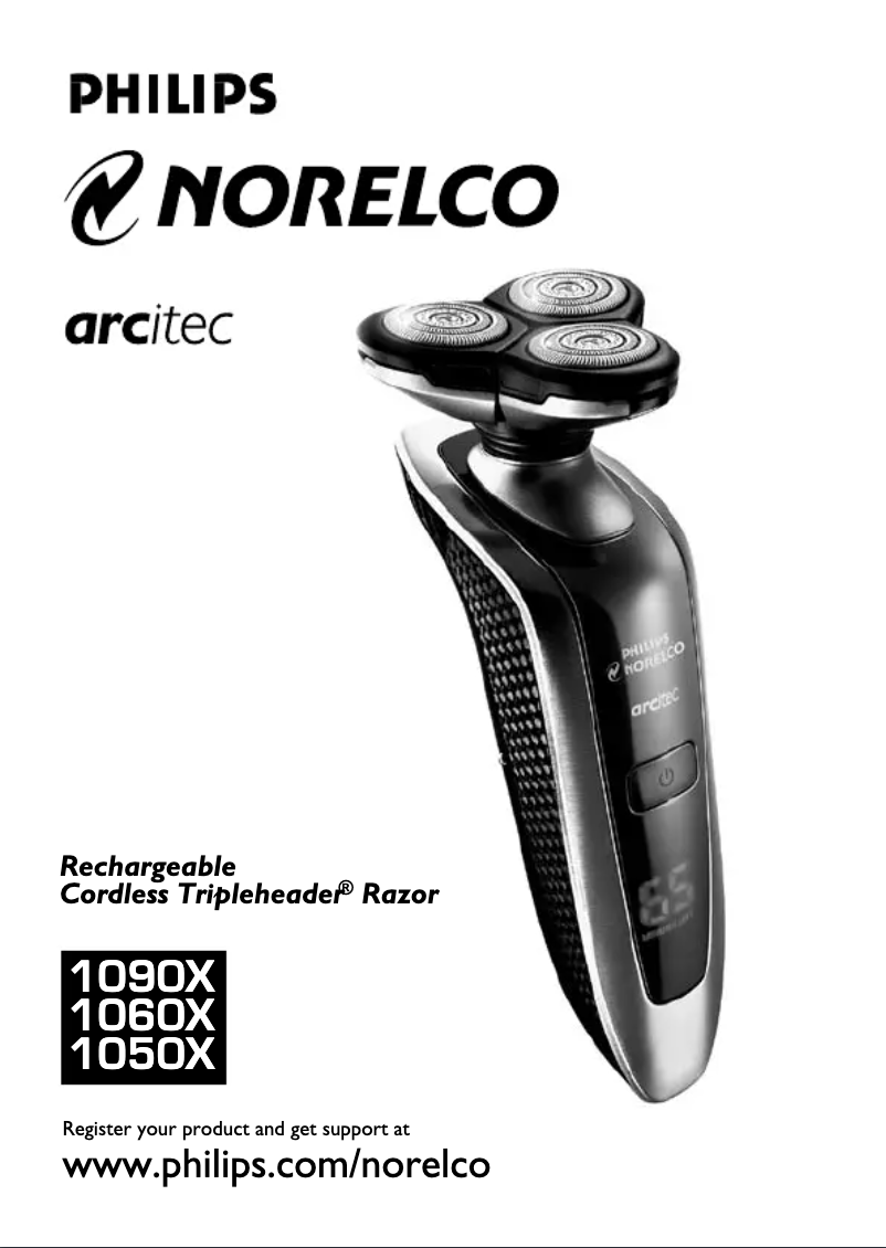 Imagen de la primera página del manual del dispositivo Norelco arcitec 1060X