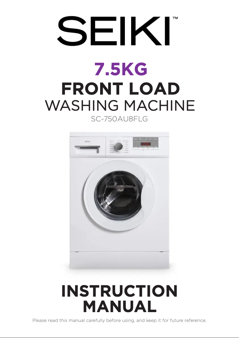 Page n°1 - Manuel utilisateur Seiki SC-750AU8FLG