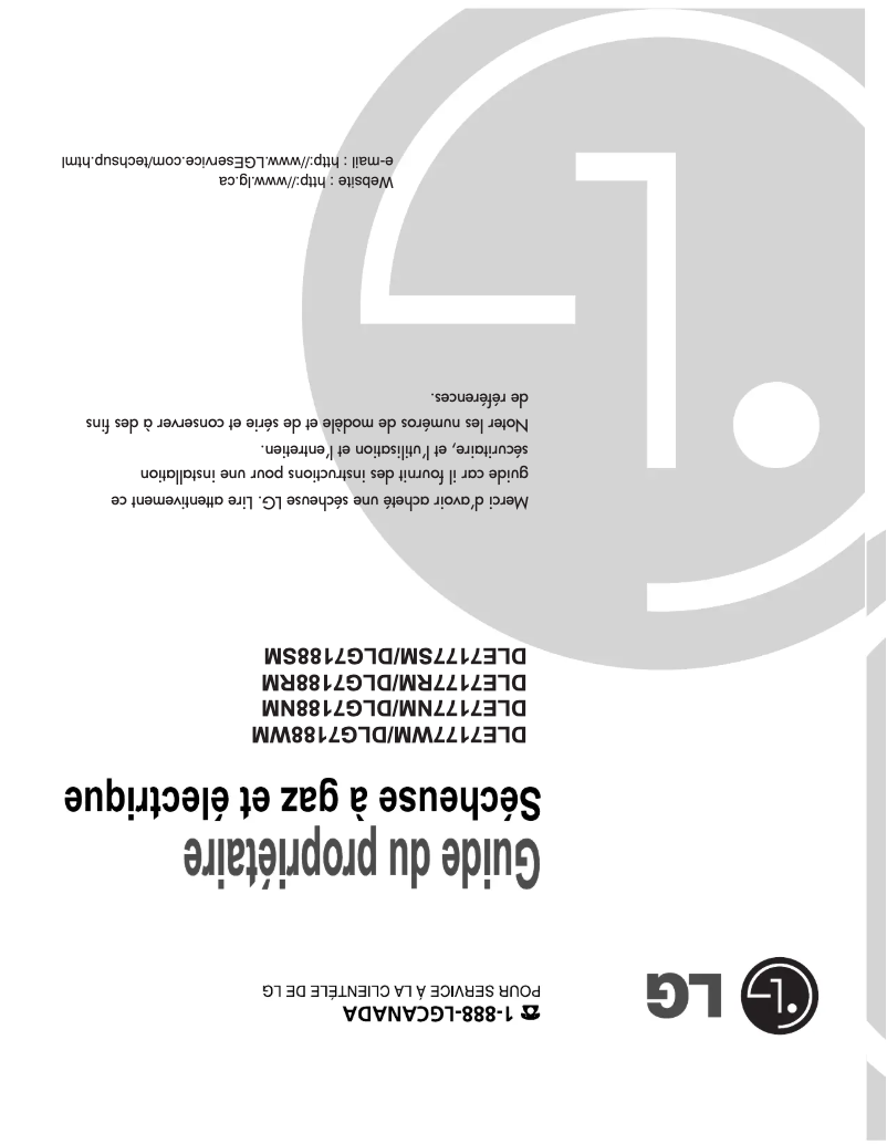 Page 1 de la notice Manuel utilisateur LG DLE7177SM