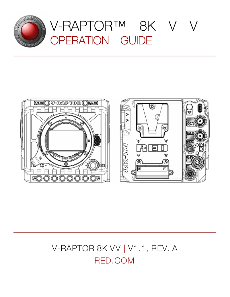 Image de la première page du manuel de l'appareil V-RAPTOR 8K
