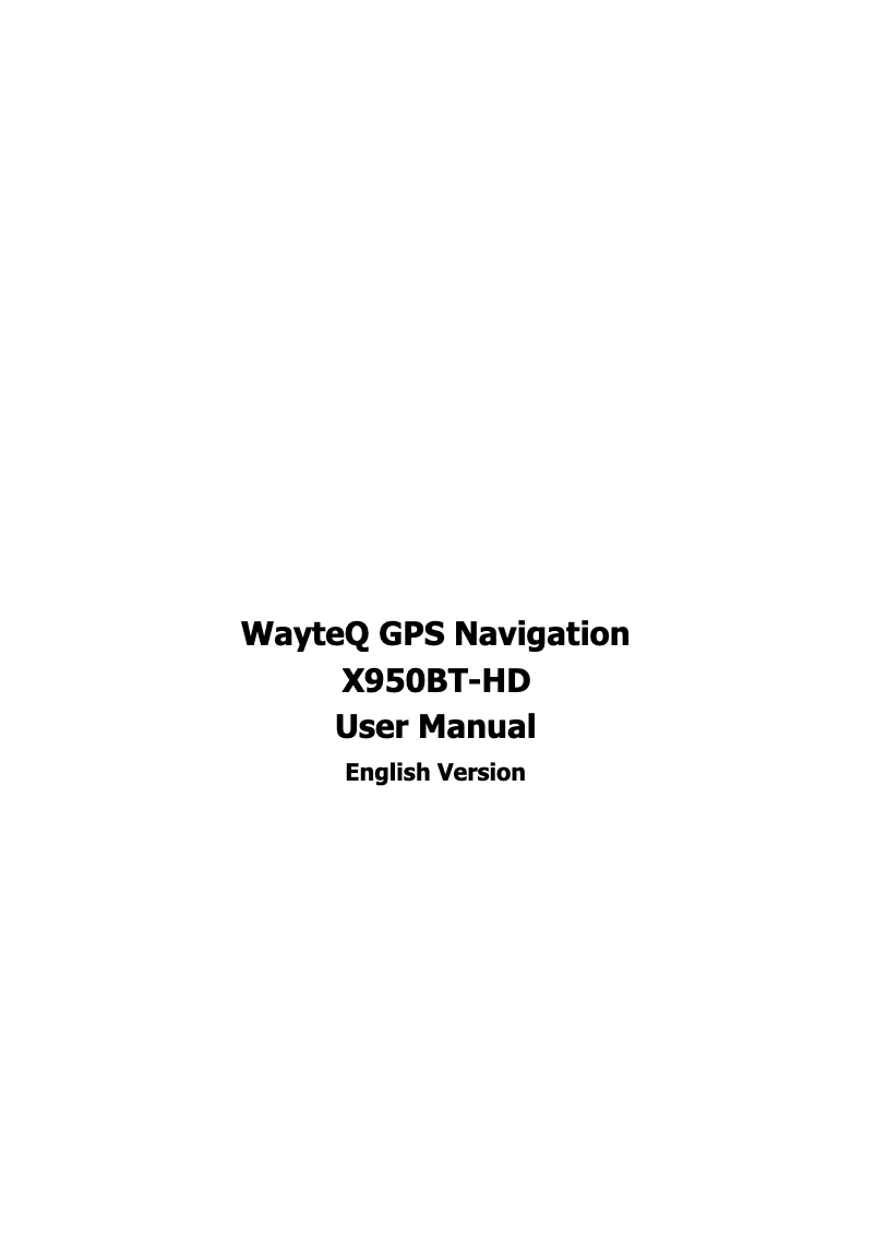 Page n°1 - Manuel utilisateur WayteQ X950BT-HD