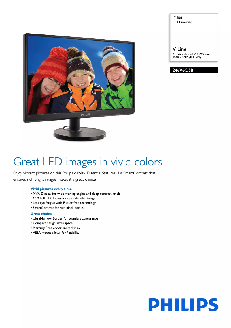 Image de la première page du manuel de l'appareil 246V6QSB