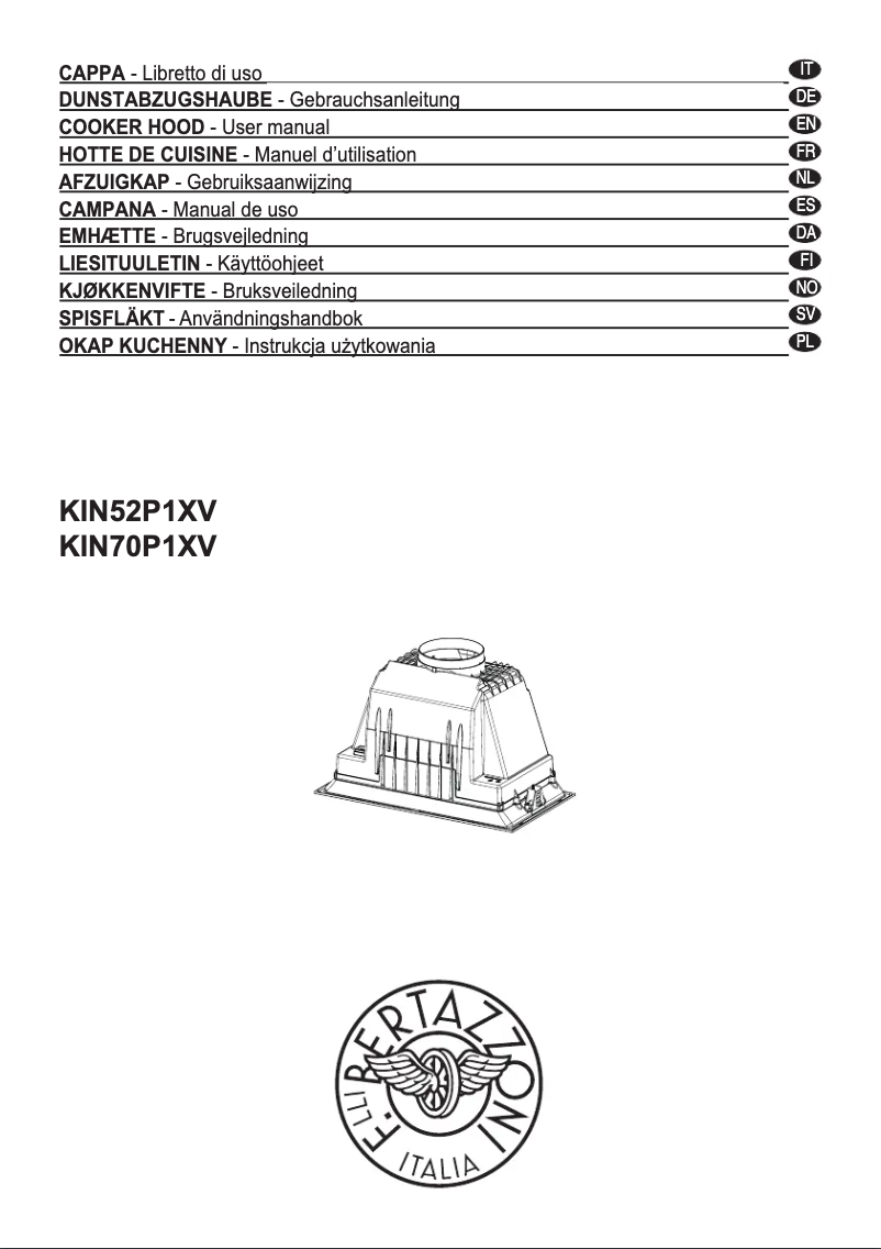 Page 1 de la notice Manuel utilisateur Bertazzoni KIN52P1XV