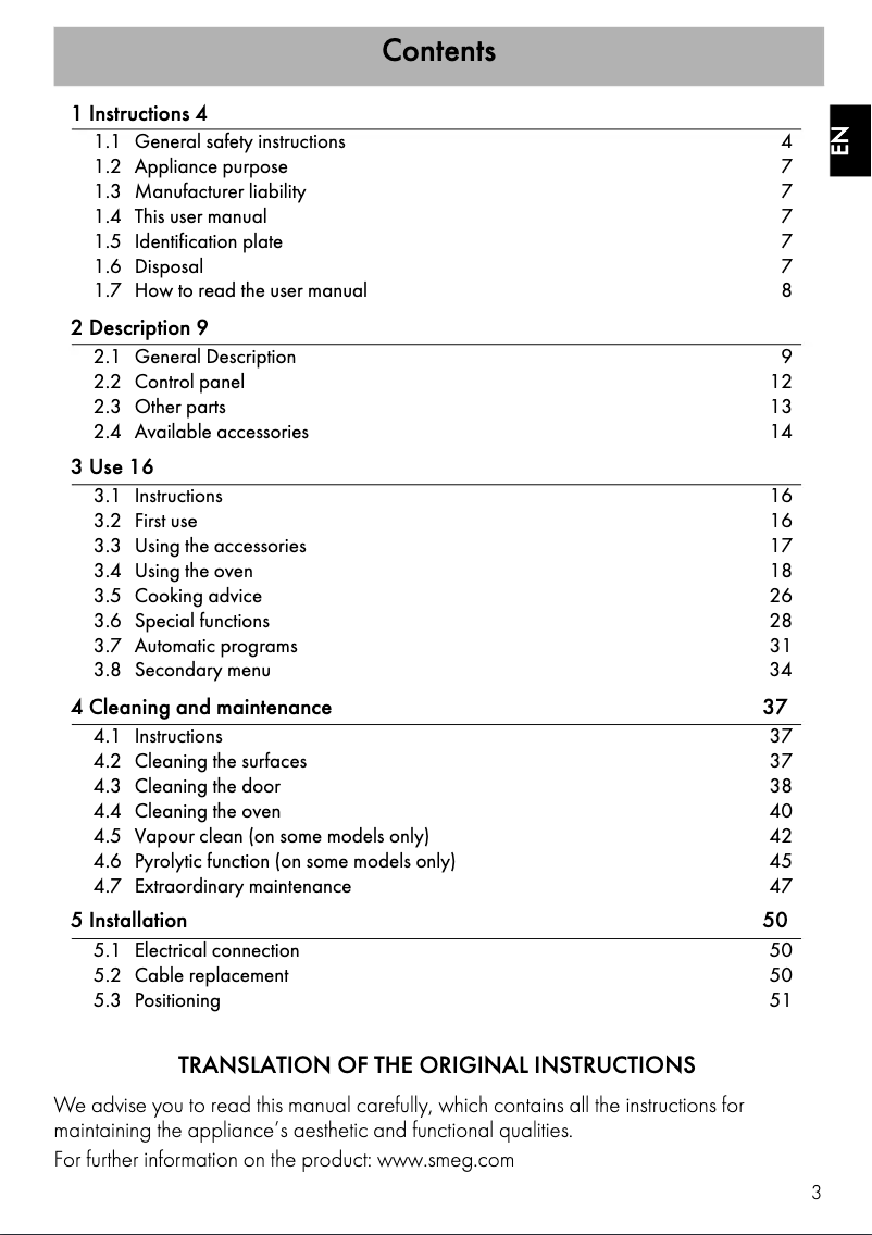 Page n°1 - Mode d'emploi Smeg SFP6925PPZE1