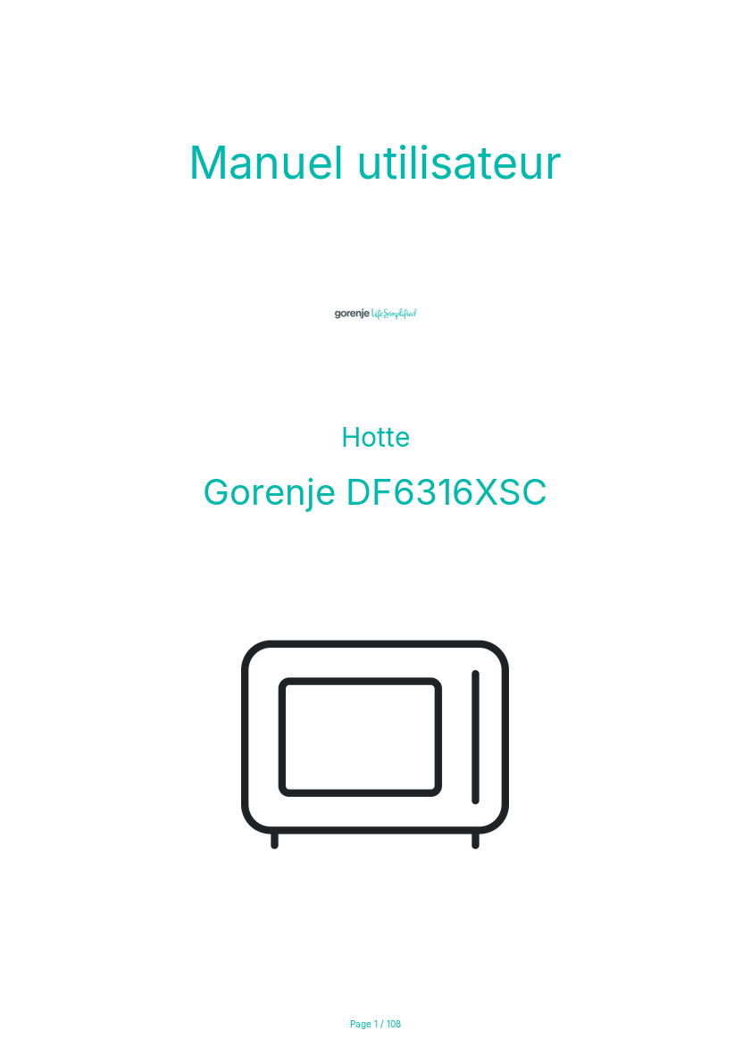 Image de la première page du manuel de l'appareil DF6316XSC