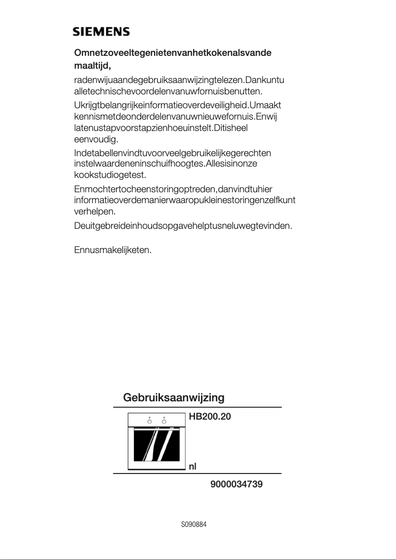 Page n°1 - Manuel utilisateur Siemens HB200220