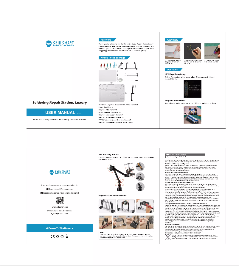 Page n°1 - Manuel utilisateur SainSmart Helping Hands Luxury