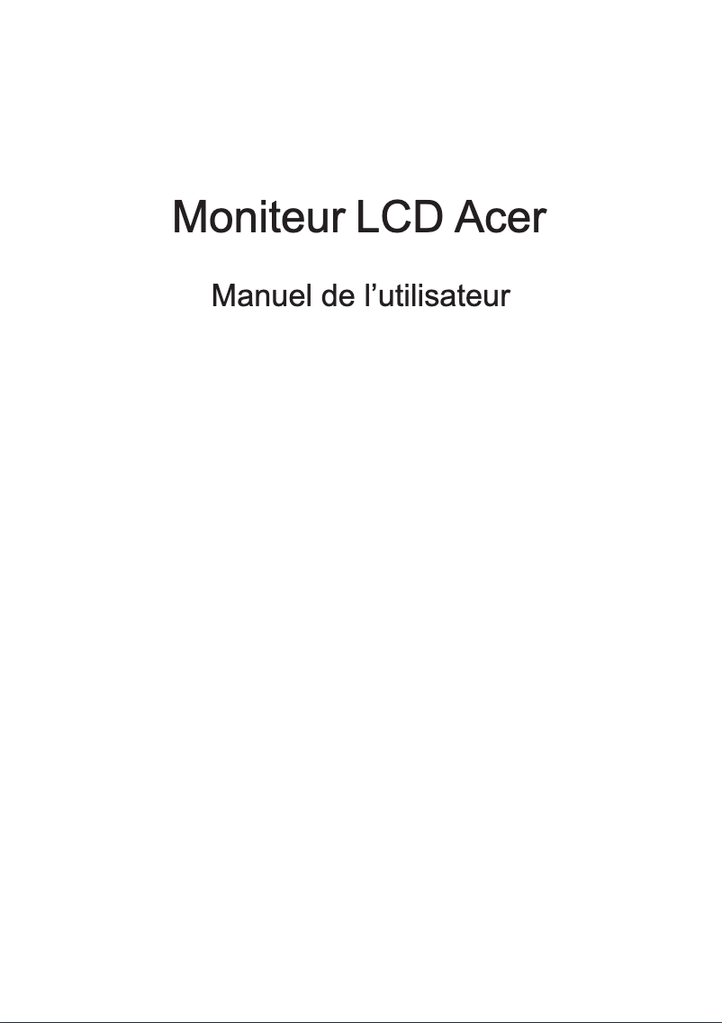 Page n°1 - Manuel utilisateur Acer XZ320QP3
