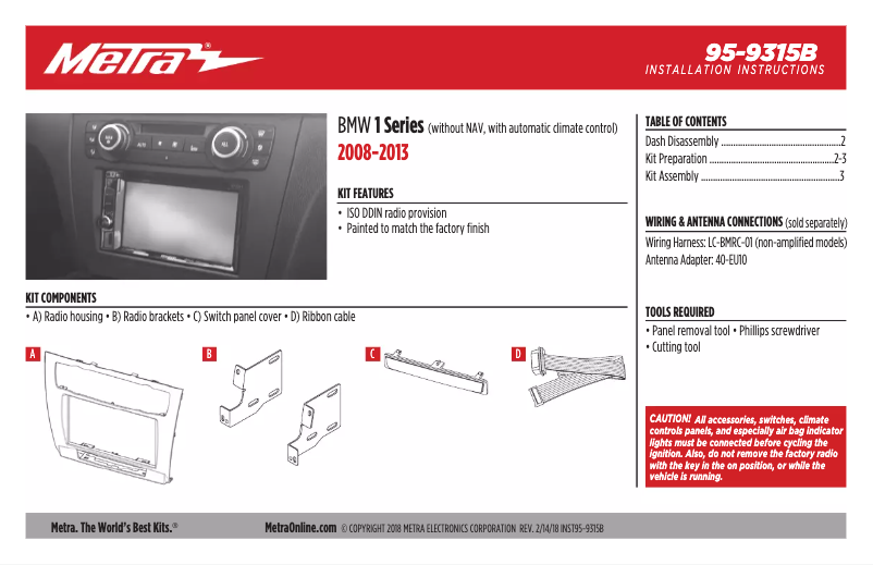 Image de la première page du manuel de l'appareil 95-9315B