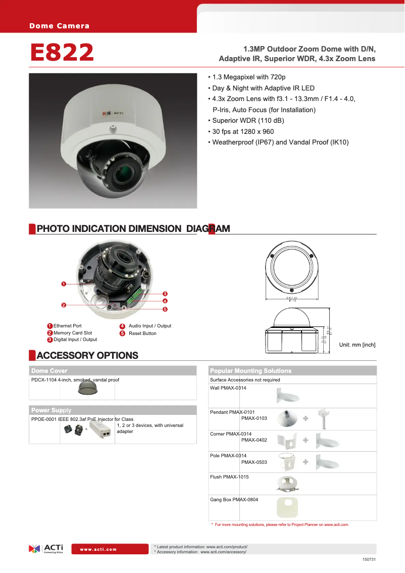 Image de la première page du manuel de l'appareil E822
